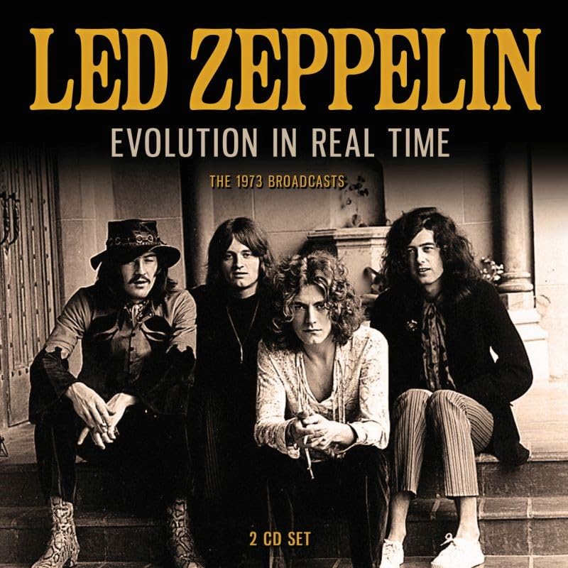 Led Zeppelin album cover featuring the band members in sepia tones.