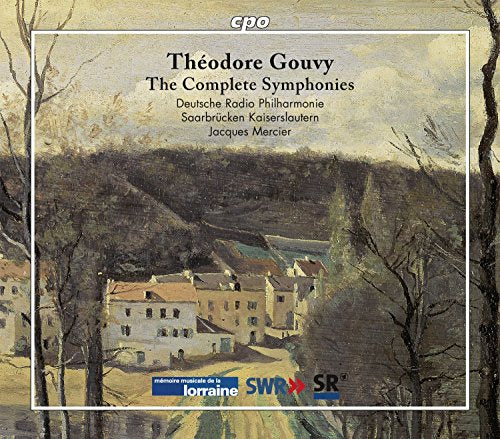 CD cover for Théodore Gouvy symphonies, featuring a painted village landscape.