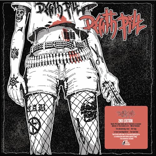 Black and white album cover depicting a punk figure with tattoos and weaponry.