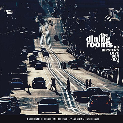 Vinyl album cover: a city street viewed from above, text overlay.