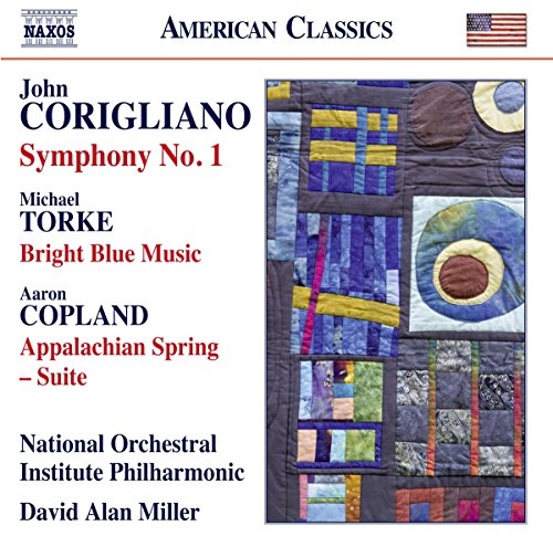 CD cover for Corigliano’s Symphony No. 1, featuring abstract quilt art.