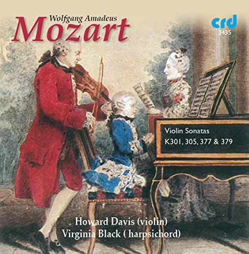 CD cover: Mozart violin sonatas with period portrait and musicians.
