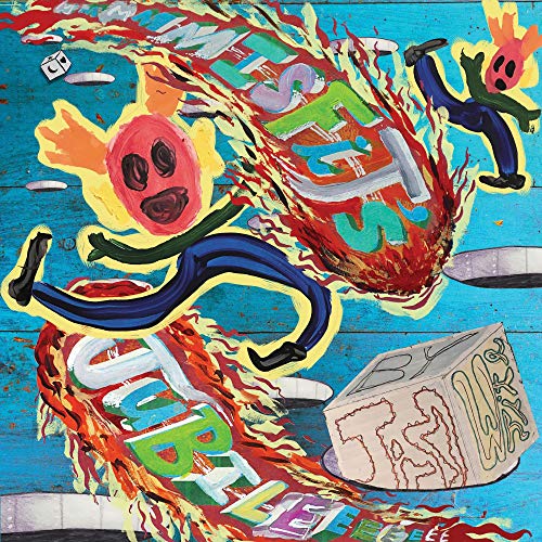 Album cover for Whitejim’s “Misfits Jubilee” with colorful, chaotic painted imagery.