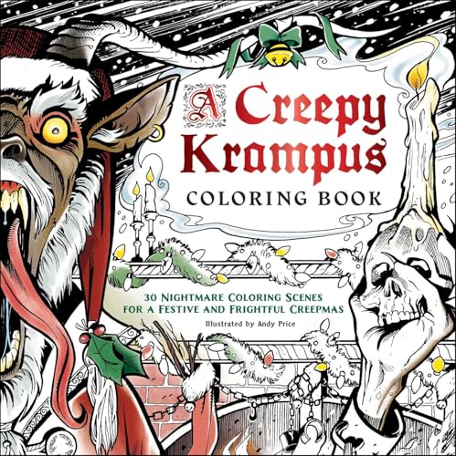 Krampus coloring book cover with detailed illustration of the horned creature.