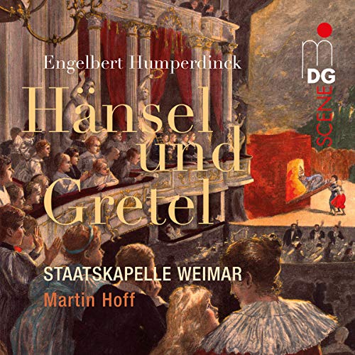 CD cover for Humperdinck’s “Hansel and Gretel” opera, painted scene.