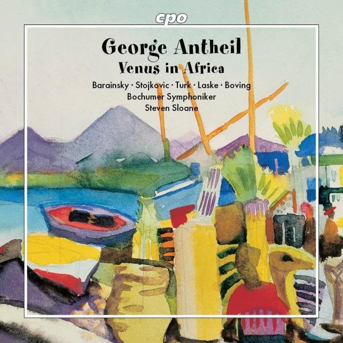 CD cover for "Venus in Africa" by George Antheil, with abstract art.