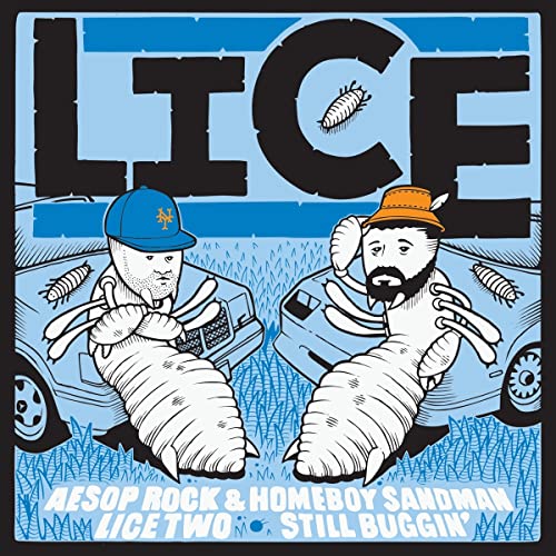 Album cover for "LICE TWO" featuring cartoon figures with insect bodies.