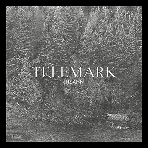Ihsahnās āTelemarkā vinyl cover: snowy forest with a small cabin and title text.