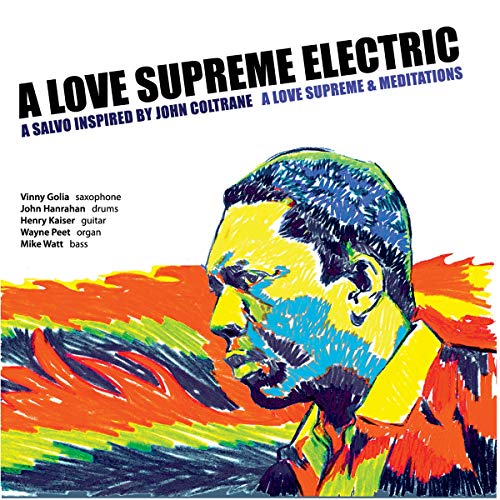 CD cover: colorful portrait of a man with abstract, vibrant background.