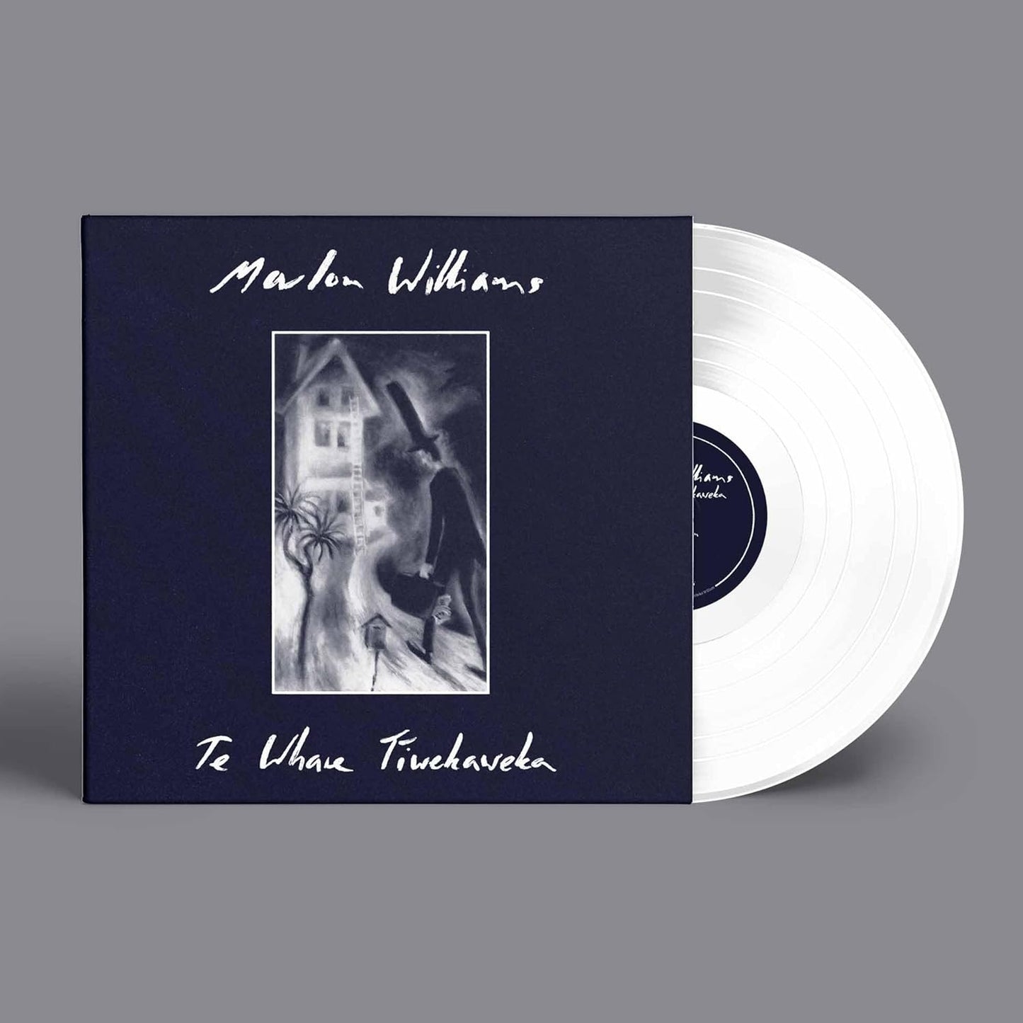 Vinyl record of Marlon Williams’ “Te Whare Tiwekaweka” with white label.