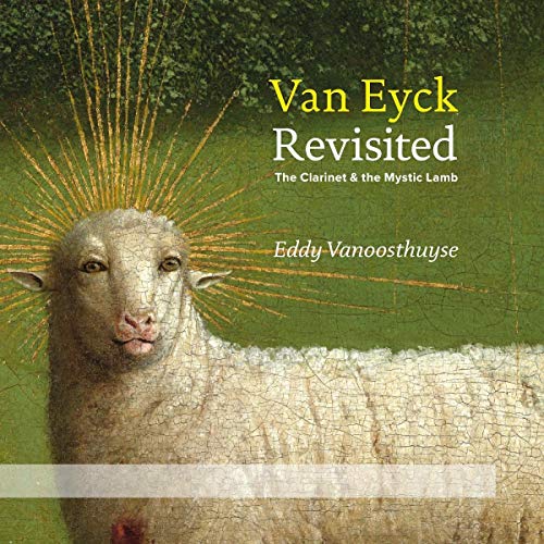 CD cover featuring a lamb with a halo, inspired by Van Eyck.