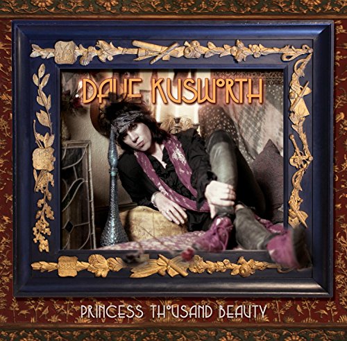 CD cover: Dave Kusworth reclining, ornate gold frame, patterned background.