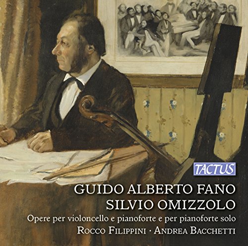 CD cover featuring a painting of a man with a cello and piano.