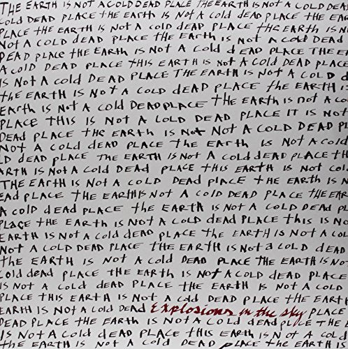 Vinyl record cover with repeated text: "The Earth Is Not a Cold Dead Place.