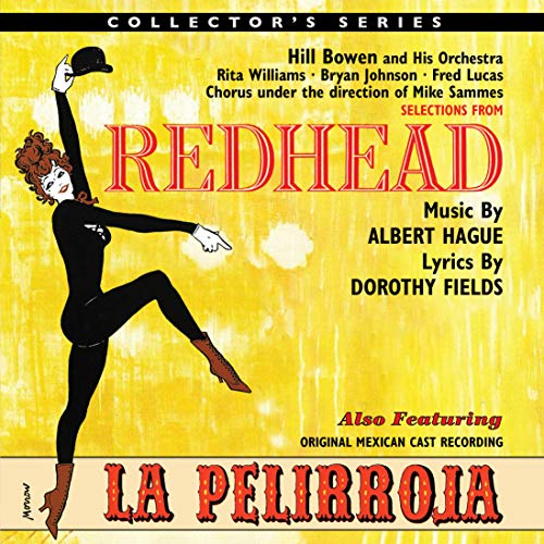 CD cover for “Redhead”/“La Pelirroja” musical, featuring a stylized dancer.