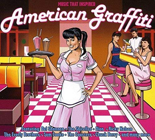 CD cover for “American Graffiti” featuring a diner scene illustration.