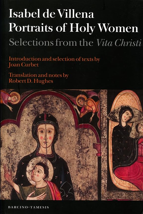 Book cover featuring medieval religious art of the Virgin Mary and child with angels.