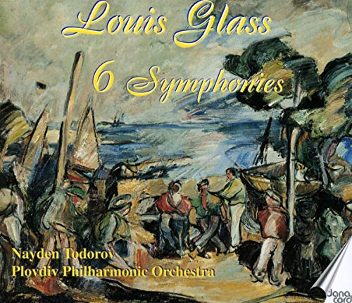CD cover: Painting of boats and figures with text “Louis Glass, 6 Symphonies”.