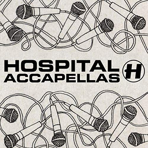 CD cover: “Hospital Accapellas” with microphone illustrations and a medical cross.
