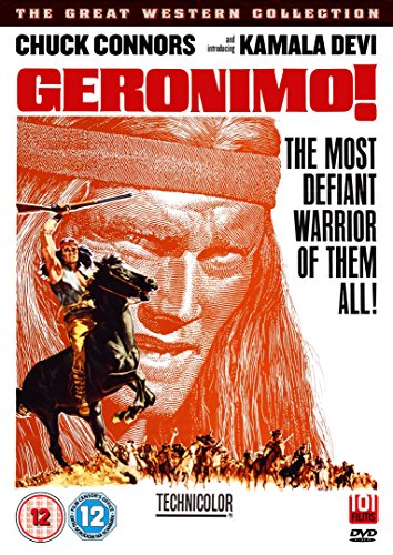 DVD cover for "Geronimo" featuring a Native American warrior on horseback.