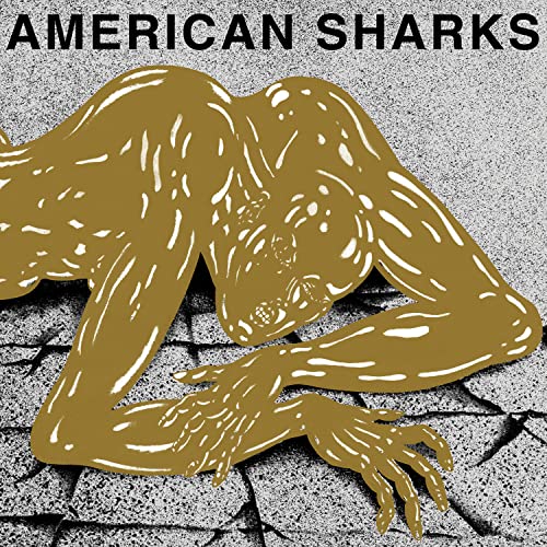 CD cover for American Sharks' "11:11" featuring gold figures on concrete.