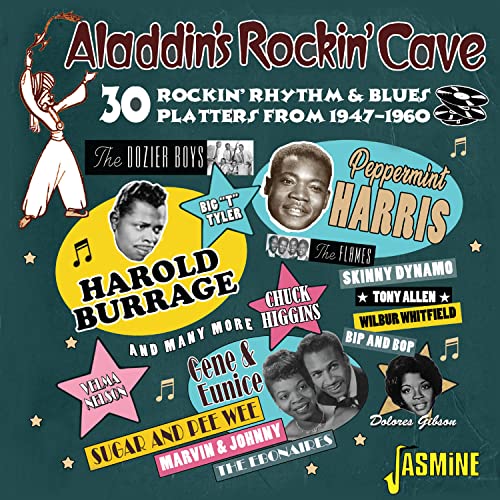 CD cover for "Aladdin's Rockin' Cave" featuring portraits of R&B artists.