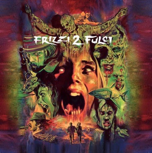 Horror-themed album art featuring a screaming face surrounded by zombies and a shark.