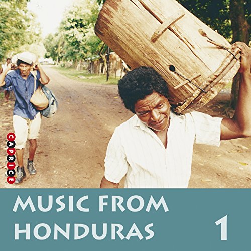 CD cover: Man carrying a large drum, rural Honduras background.