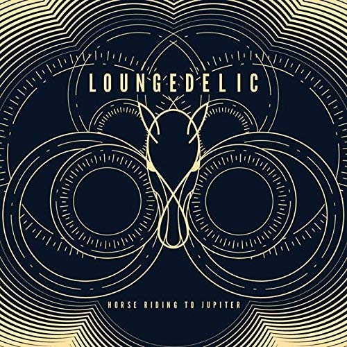 Dark blue CD cover with golden geometric design and horse skull.