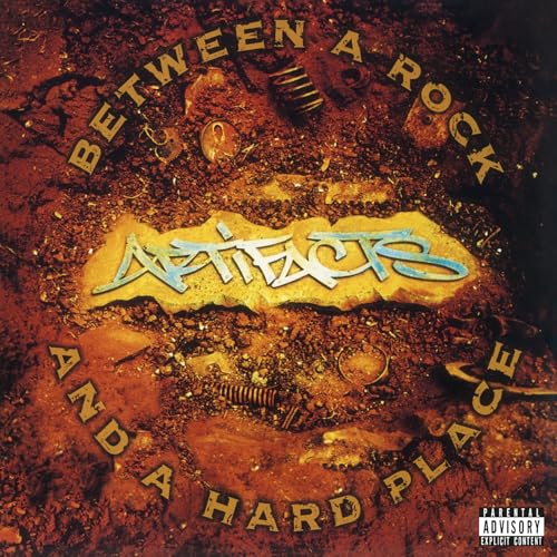 Vinyl record cover for Artifacts' "Between A Rock And A Hard Place.