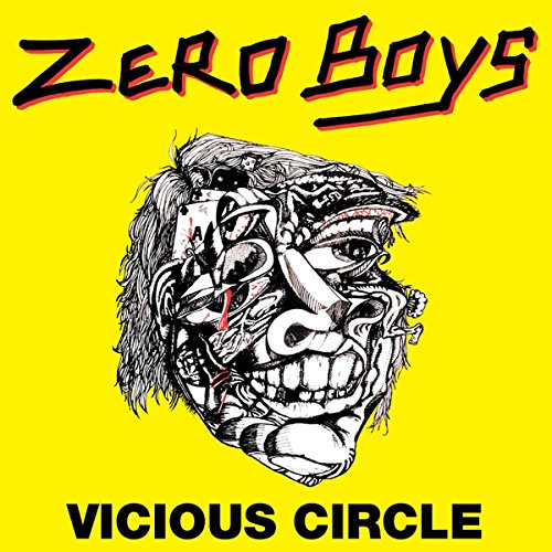Album cover with yellow background, black text, and a surreal black and white illustration.