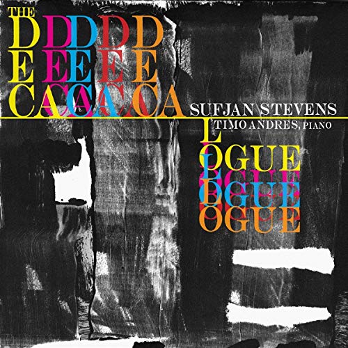 Album cover for āThe Decalogueā by Sufjan Stevens & Timo Andres, abstract art.