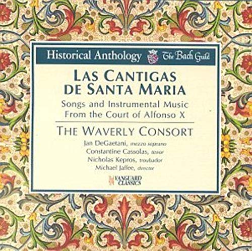 CD cover for “Las Cantigas De Santa Maria” with floral design.