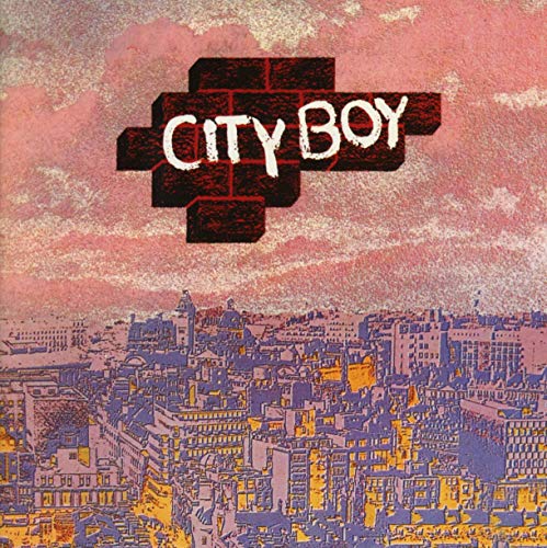 Album cover for City Boy featuring a brick design and city skyline.