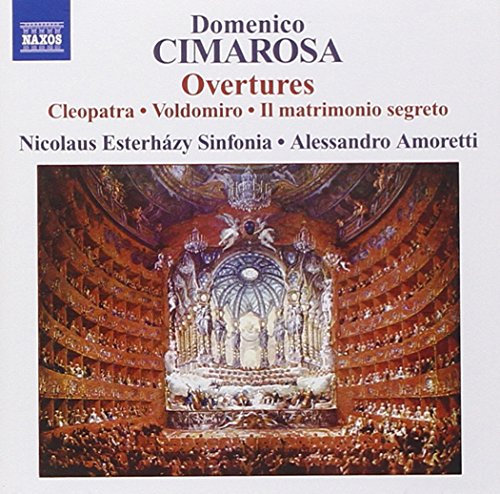 CD cover for Cimarosa Overtures Vol. 1, featuring an ornate stage.