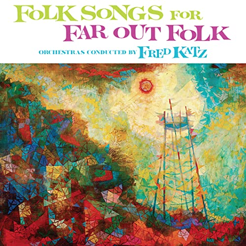 Vinyl album cover with colorful, abstract painting and bold text title.
