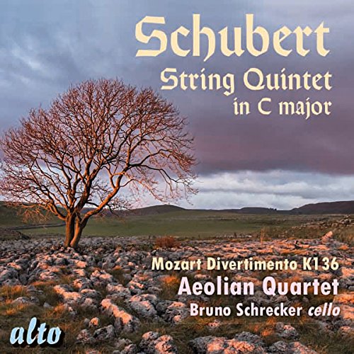 CD cover: landscape with a bare tree, text “Schubert” and “Mozart”.