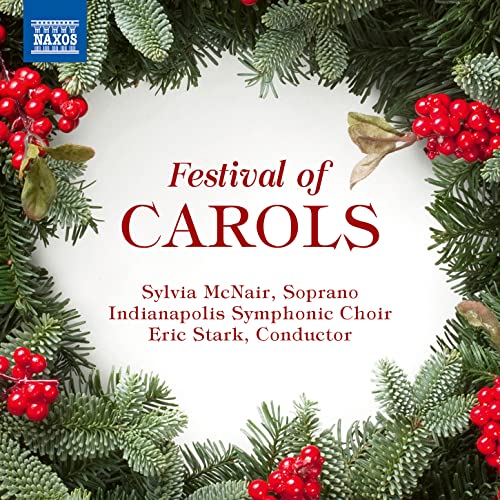 CD cover for "Festival of Carols" featuring evergreen wreath and text.