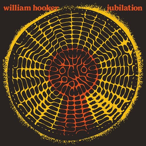 William Hooker's "Jubilation" vinyl album cover: abstract yellow and red design.