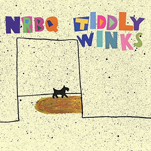 NRBQ “Tiddlywinks” CD cover: colorful lettering, dog, and abstract shapes.