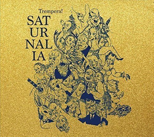 Gold CD cover with detailed, dark blue illustration of a chaotic scene.