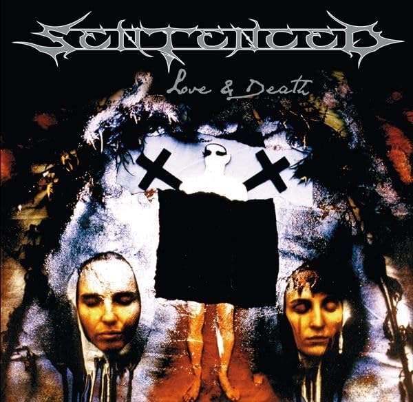 Album cover for "Sentenced - Love & Death" with obscured figures.