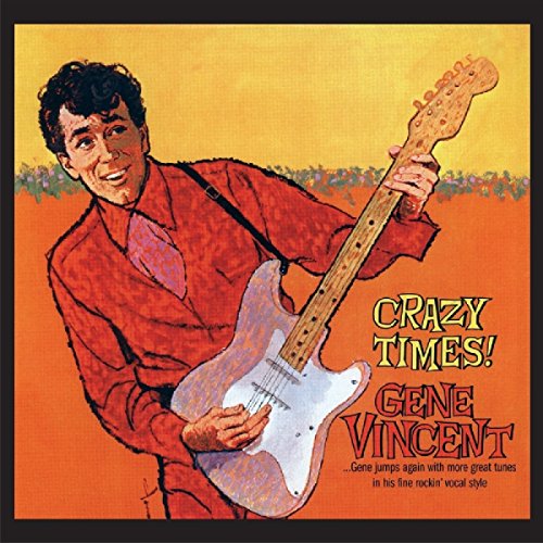 Gene Vincent holding a white electric guitar on album cover.