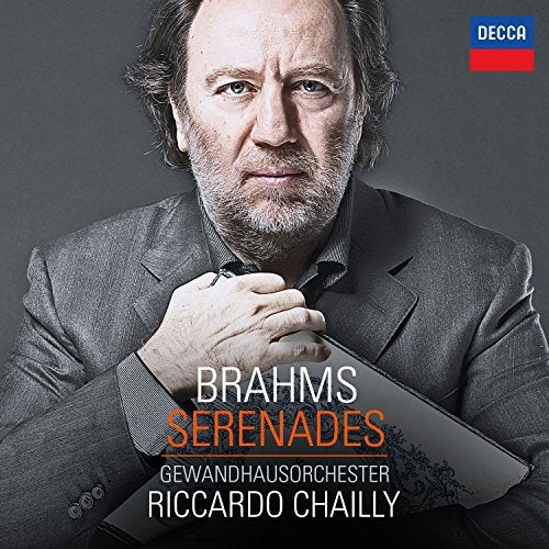 CD cover featuring portrait of Riccardo Chailly and text “Brahms Serenades”.