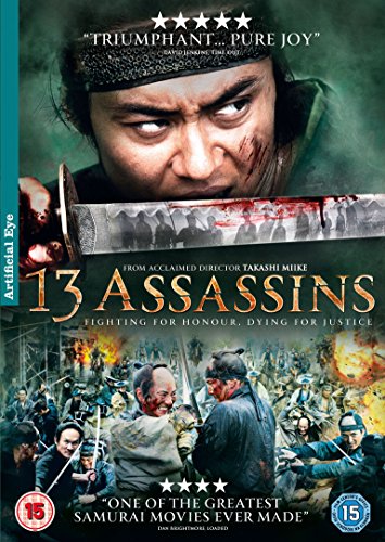 DVD cover for "13 Assassins" featuring a samurai with a sword.