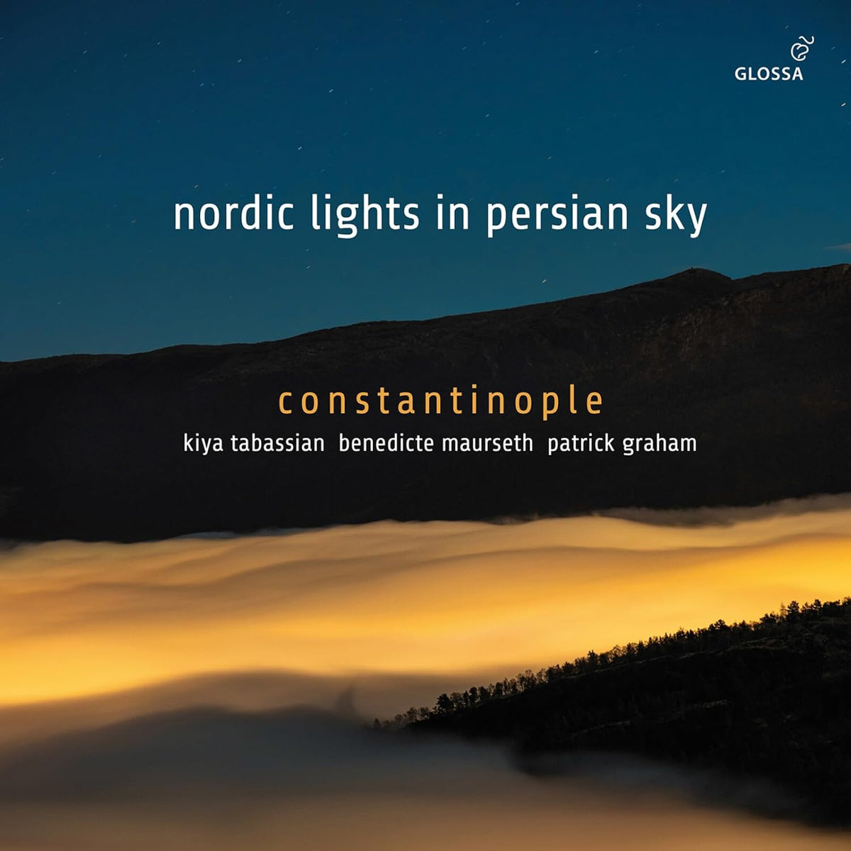 CD cover: dark blue sky over a silhouetted, golden mountain range.