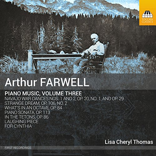 CD cover for Arthur Farwell piano music, featuring a man in a landscape.