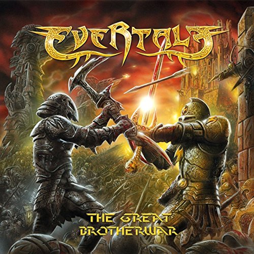 CD cover for Evertale - The Great Brotherwar, depicting armored knights fighting.