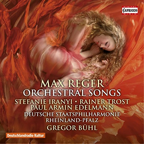 CD cover for Max Reger orchestral songs, featuring a woman in flowers.