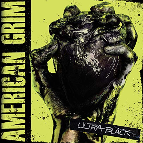 CD cover for American Grim's "Ultra Black" featuring a dark, textured figure.
